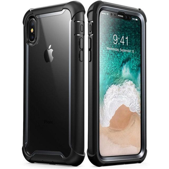 iPhone Xs Max Case 6.5 inch Ares Series Full-Body Rugged Clear Bumper Case with Built-in Screen Protector (D50)(RS6)(1U50)