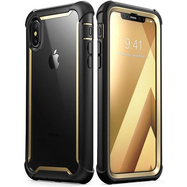 iPhone Xs Max Case 6.5 inch Ares Series Full-Body Rugged Clear Bumper Case with Built-in Screen Protector (D50)(RS6)(1U50)