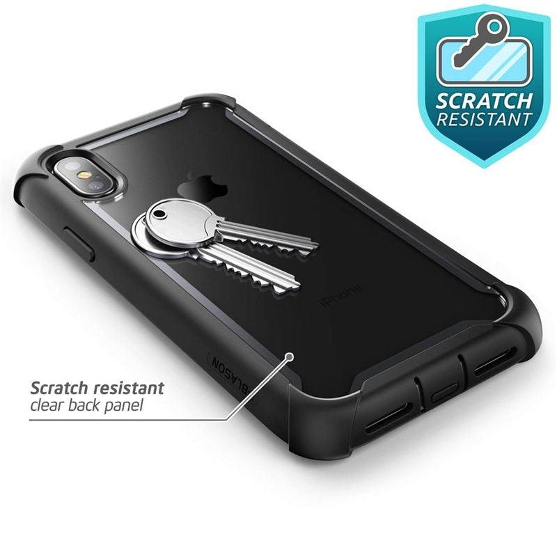 iPhone Xs Max Case 6.5 inch Ares Series Full-Body Rugged Clear Bumper Case with Built-in Screen Protector (D50)(RS6)(1U50)