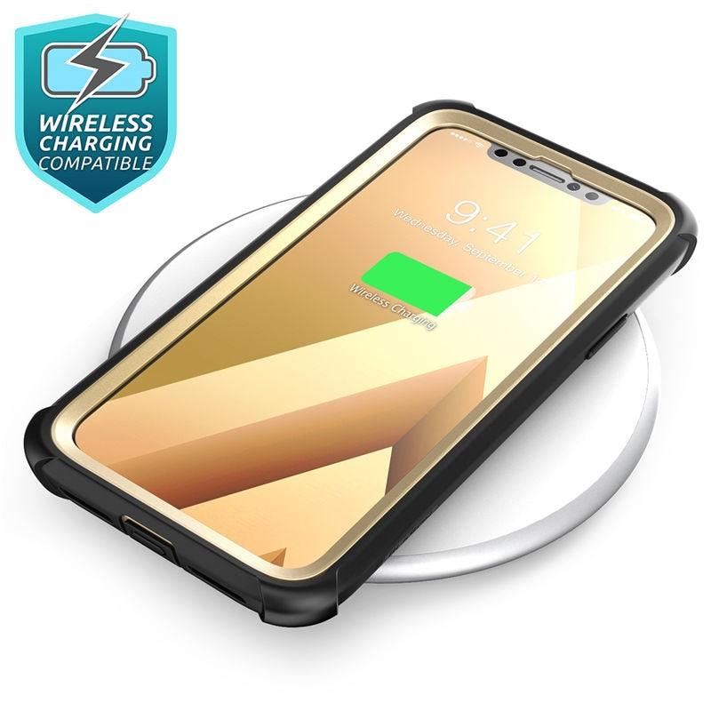 iPhone Xs Max Case 6.5 inch Ares Series Full-Body Rugged Clear Bumper Case with Built-in Screen Protector (D50)(RS6)(1U50)