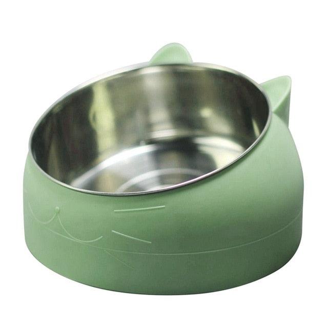 Inclinable Dog Cat Bowls - Stainless Steel Feeding Feeder Water Bowl For Pet - Dog Cat Puppy Outdoor Food Dish (2U71)