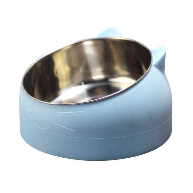 Inclinable Dog Cat Bowls - Stainless Steel Feeding Feeder Water Bowl For Pet - Dog Cat Puppy Outdoor Food Dish (2U71)