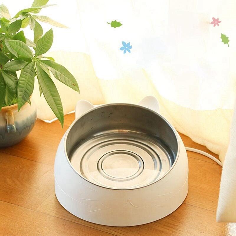 Inclinable Dog Cat Bowls - Stainless Steel Feeding Feeder Water Bowl For Pet - Dog Cat Puppy Outdoor Food Dish (2U71)