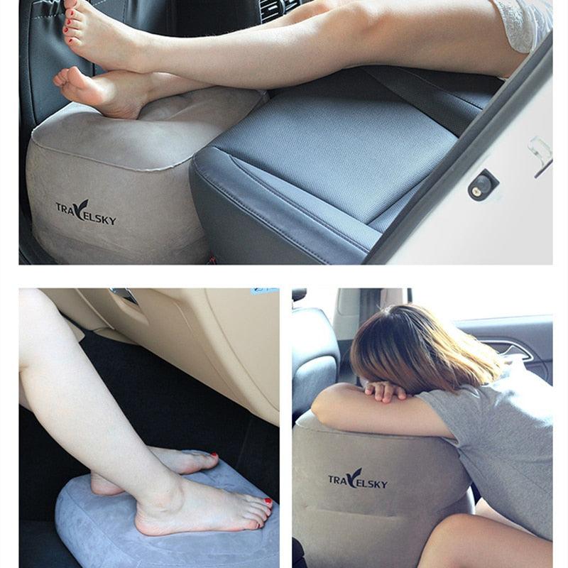Inflatable Height Adjustable Flight Footrest Pillow - Two Valves Design Inflatable Travel Pillow (6LT1)(F105)