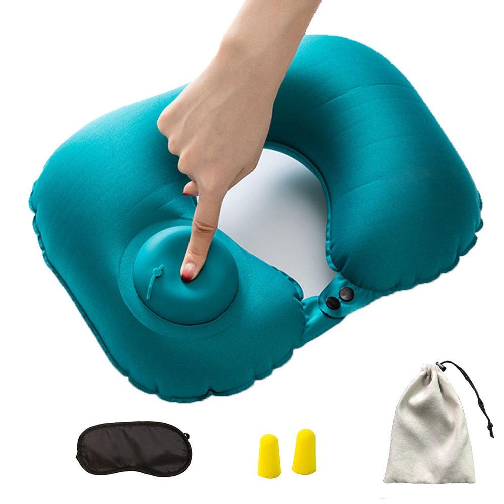 Inflatable Pillow 4pc/s Set - Travel Cervical Pillow U-type Automatic Inflatable Pillow (6LT1)(F105)