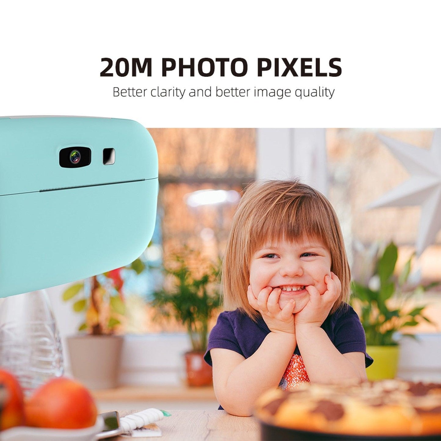 Instant Print Kids Digital Camera for Children Boys Girls 2.0 Inch IPS Display 1080P Video Camera 20MP Birthday Festival Gift (D54)(MC5)(1U54)