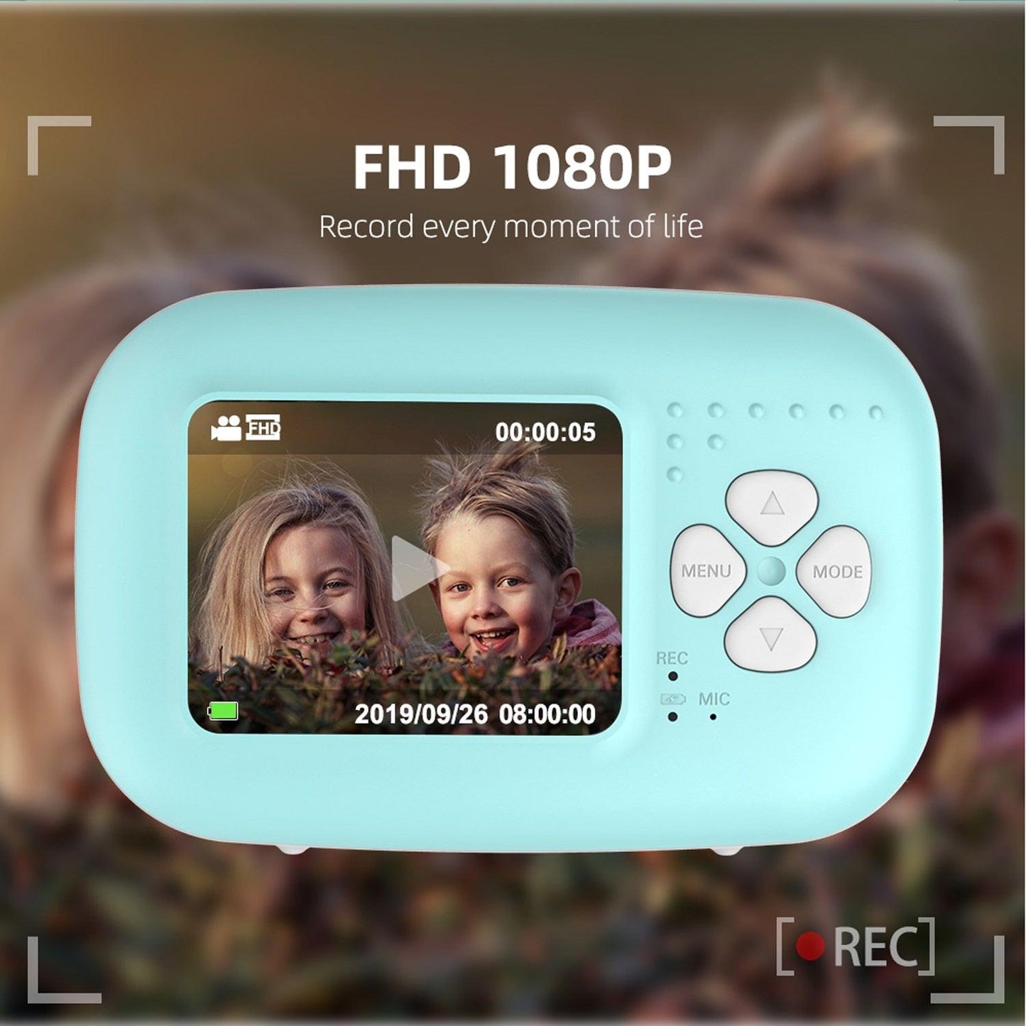 Instant Print Kids Digital Camera for Children Boys Girls 2.0 Inch IPS Display 1080P Video Camera 20MP Birthday Festival Gift (D54)(MC5)(1U54)