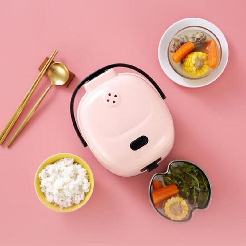 Intelligent Rice Cooker - Skillet Electric Lunch Box Mini Household Dorm Room Reservation Timing Smart Cooking (H4)(F59)