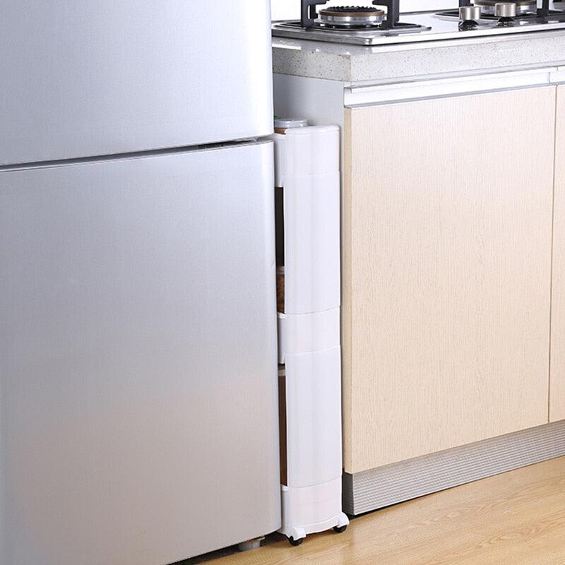 Amazing Interspace storage rack Gap shelf pulley mobile kitchen toilet gap rack bathroom storage rack fridge side seam finishing rack(1U67)(AK9)(F67)