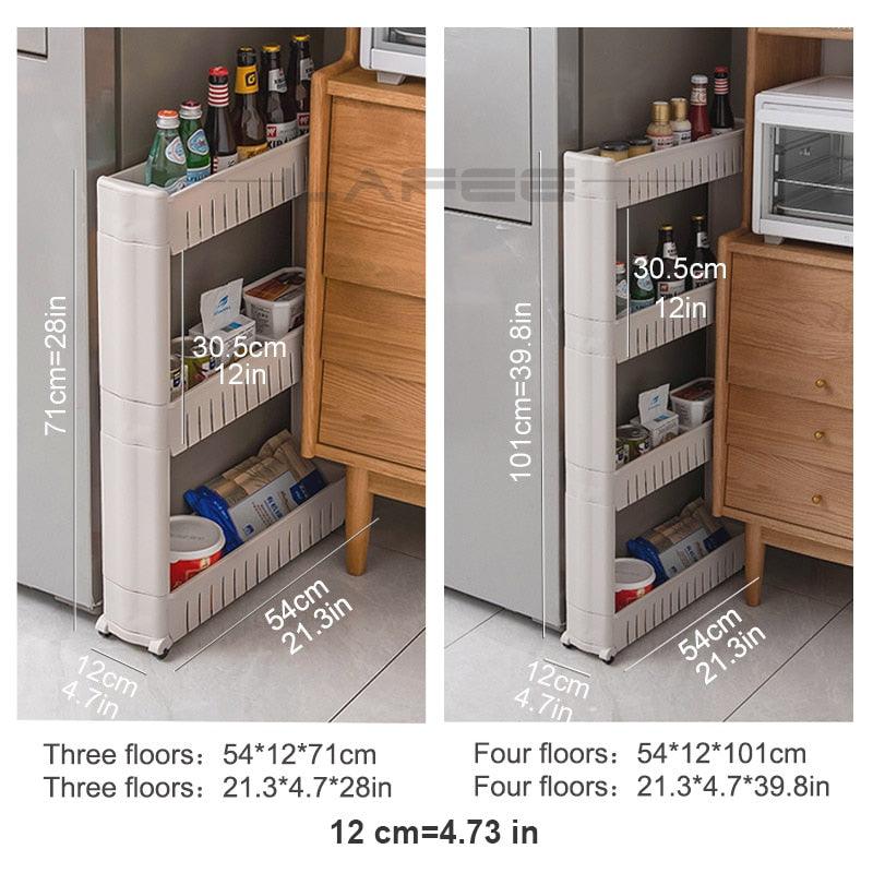 Amazing Interspace storage rack Gap shelf pulley mobile kitchen toilet gap rack bathroom storage rack fridge side seam finishing rack(1U67)(AK9)(F67)