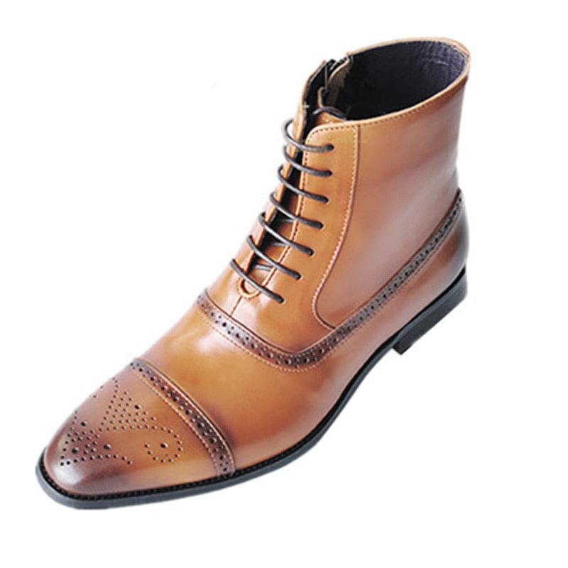 Italy Handmade Classic Men Boots - Dress Shoes Outdoor Autumn Ankle Boots (MSB2)(MSF6)(MSB3)