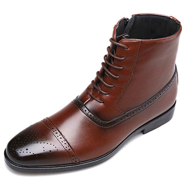 Italy Handmade Classic Men Boots - Dress Shoes Outdoor Autumn Ankle Boots (MSB2)(MSF6)(MSB3)
