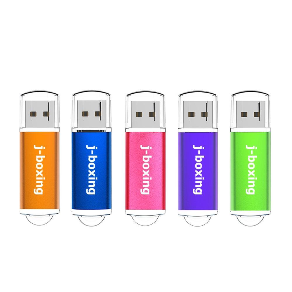 USB Flash Drive Rectangle Pendrive with Cap USB 2.0 Memory Sticks 1GB 2GB 4GB 8GB 16GB 32GB for PC Multicolor 5PCS/Pack (CA3)(1U52)