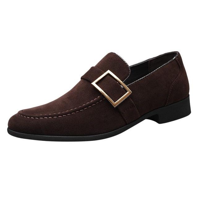 New Leather Shoes - Men Flats Oxfords Shoes - Causal Loafers Slip On Soft Leather (6U14)(6U12)