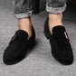 New Leather Shoes - Men Flats Oxfords Shoes - Causal Loafers Slip On Soft Leather (6U14)(6U12)