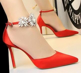 Gorgeous Women's High Heel Rhinestones Sandals - Elegant Mature Women's Pumps (SH2)(SH1)(WO1)(CD)
