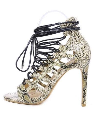 Mature Sexy Women's High Heel Sandals - Gladiator Ankle Strap Banquet High Heels (SH2)(SS1)(WO4)