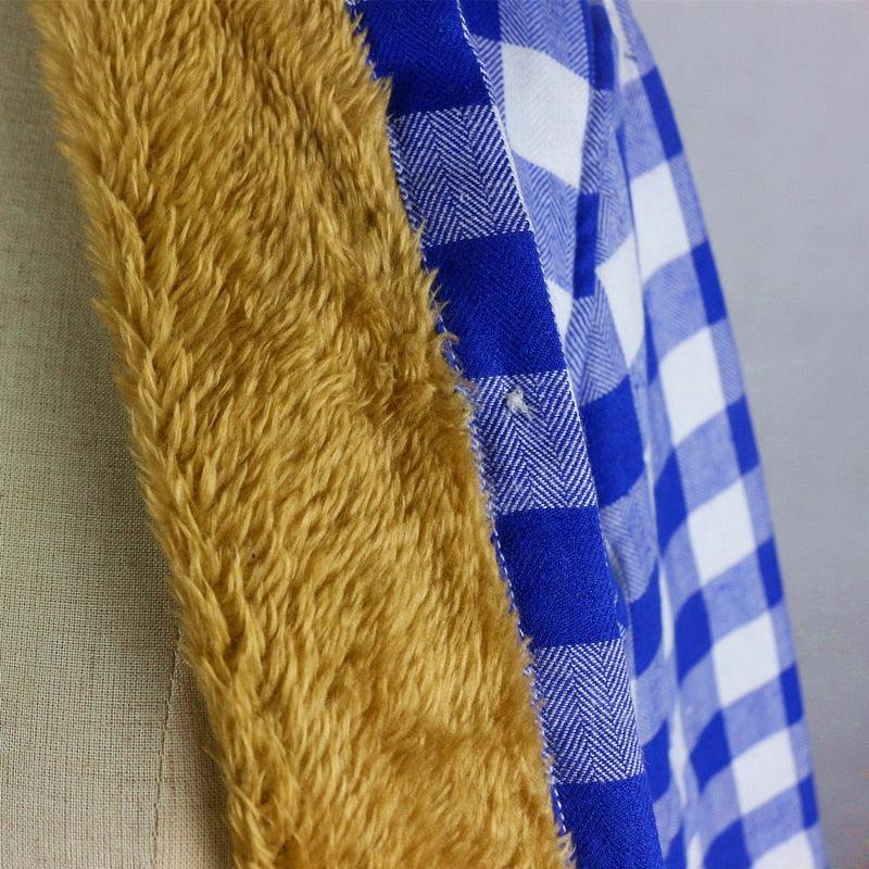 Amazing Winter Long Shirts Tops - Girls Sleeve Winter Thickening Coat - Lattice Blouse Plaid (TB4)