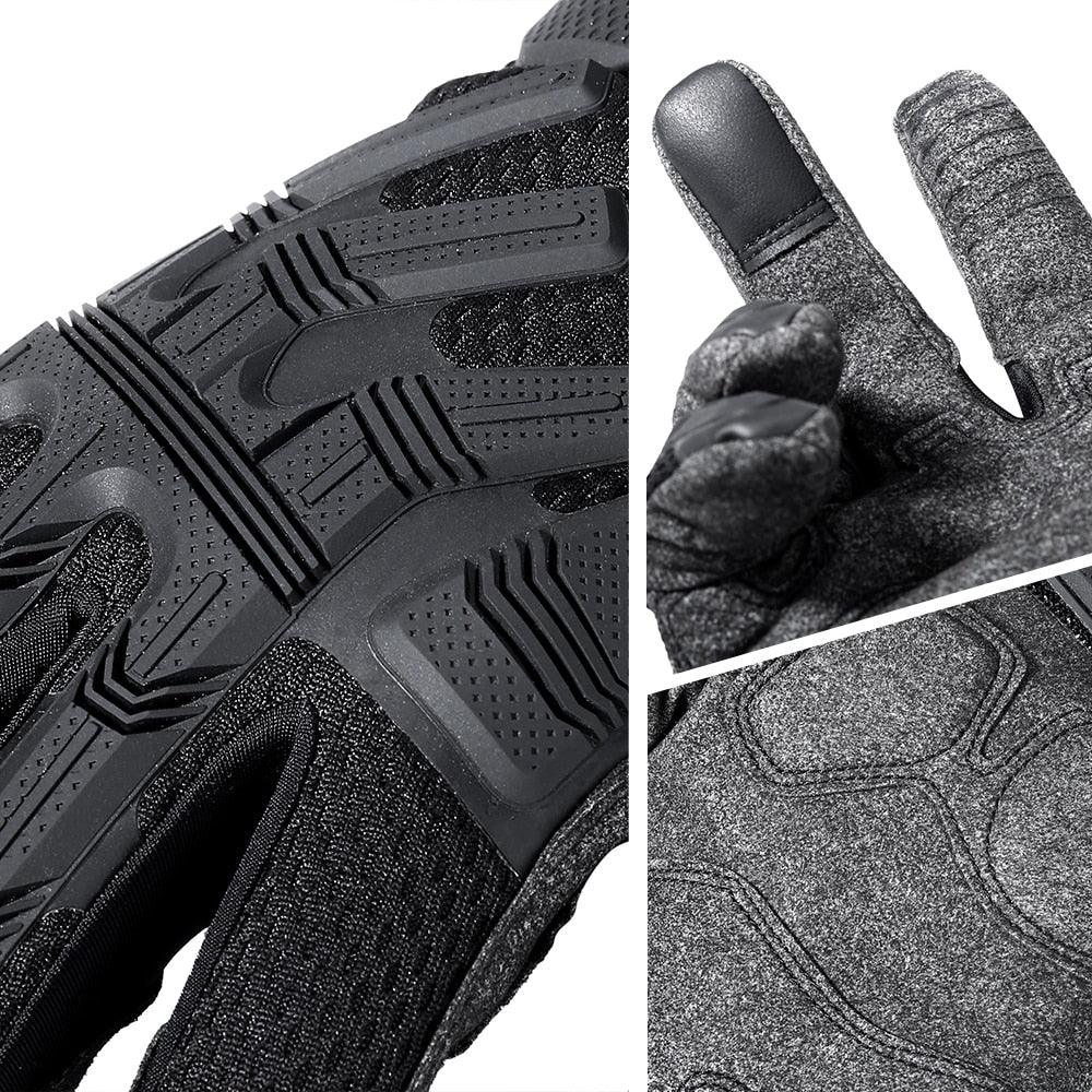 Full Finger Gloves Tactical Glove Black SWAT Mittens - Army Military Rubber Touch Screen Airsoft Bicycle Paintball (4AC1)