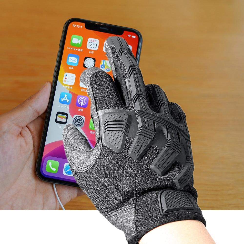 Full Finger Gloves Tactical Glove Black SWAT Mittens - Army Military Rubber Touch Screen Airsoft Bicycle Paintball (4AC1)