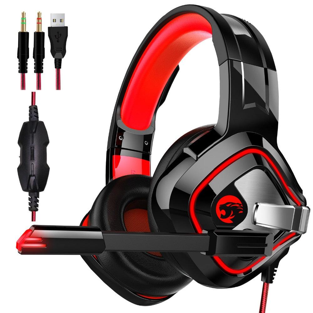 A66 PS4 Gaming Headset Casque Wired 4D Stereo Earphones Headphones with Microphone for New Xbox One/Laptop Tablet Gamer (AH)(F49)