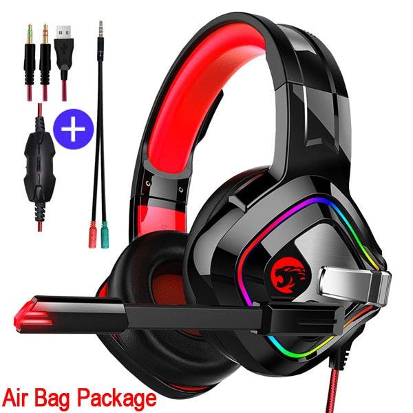 PS4 Gaming Headphones 4D Stereo RGB Headset with Microphone for New Xbox One/Laptop/PC Tablet Gamer (AH)(F49)