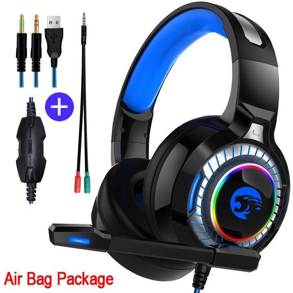 PS4 Gaming Headphones 4D Stereo RGB Headset with Microphone for New Xbox One/Laptop/PC Tablet Gamer (AH)(F49)