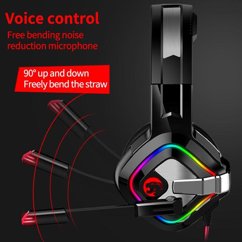 PS4 Gaming Headphones 4D Stereo RGB Headset with Microphone for New Xbox One/Laptop/PC Tablet Gamer (AH)(F49)