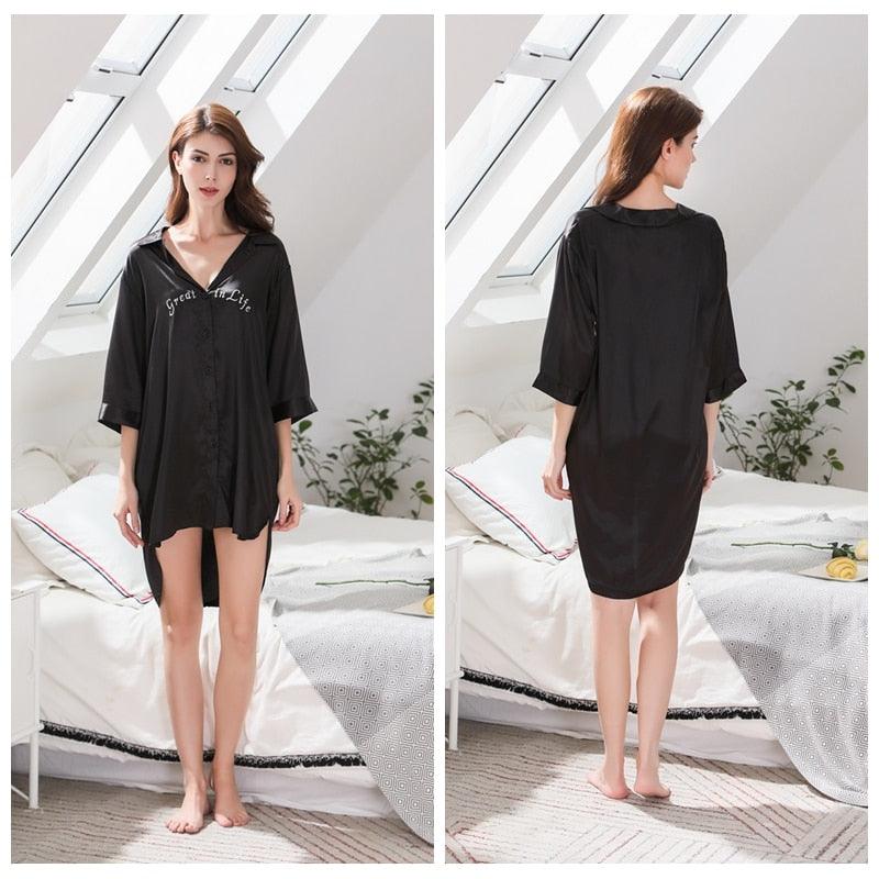 Great Women's Sleepwear Robe - Sexy Large Size Night Robe - Loose Bathrobe Wedding Bride Bridesmaid Robe Pajamas (D90)(ZP4)
