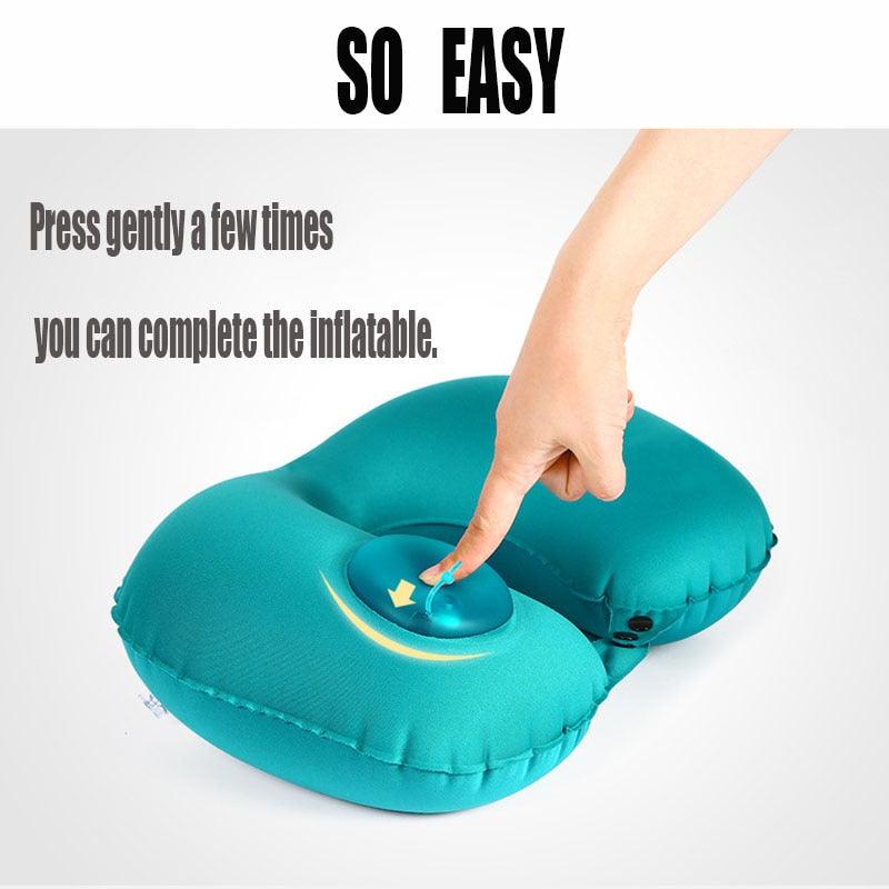 Automatic Inflatable Airplane Neck Pillow Travel Portable Neck Air Cushion Pillow (6LT1)