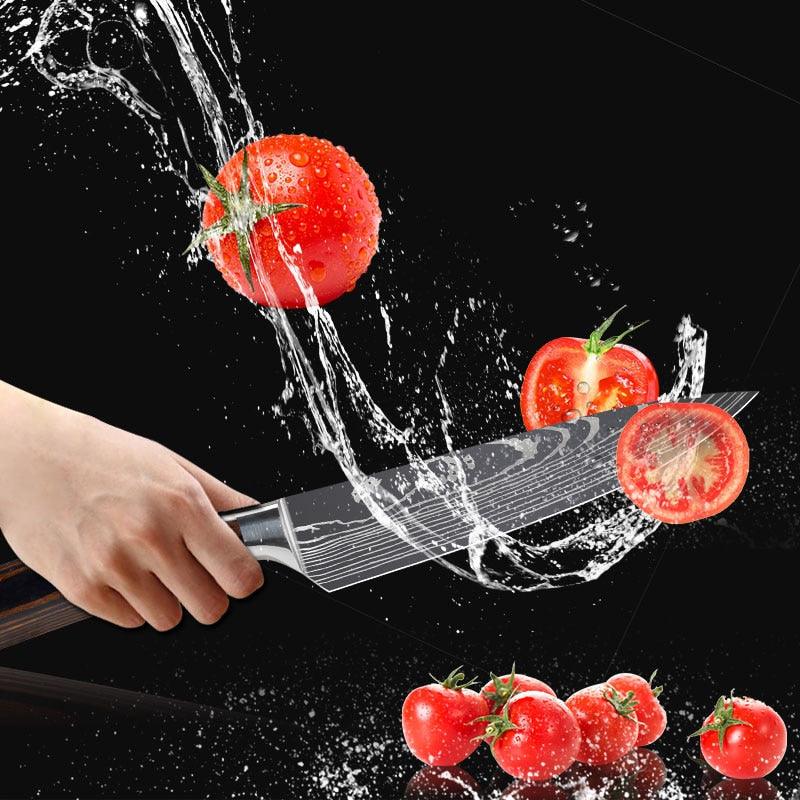 Japanese Kitchen Chef Knives Set 8 inch 7CR17 440C High Carbon Stainless Steel Damascus (AK5)(1U61)