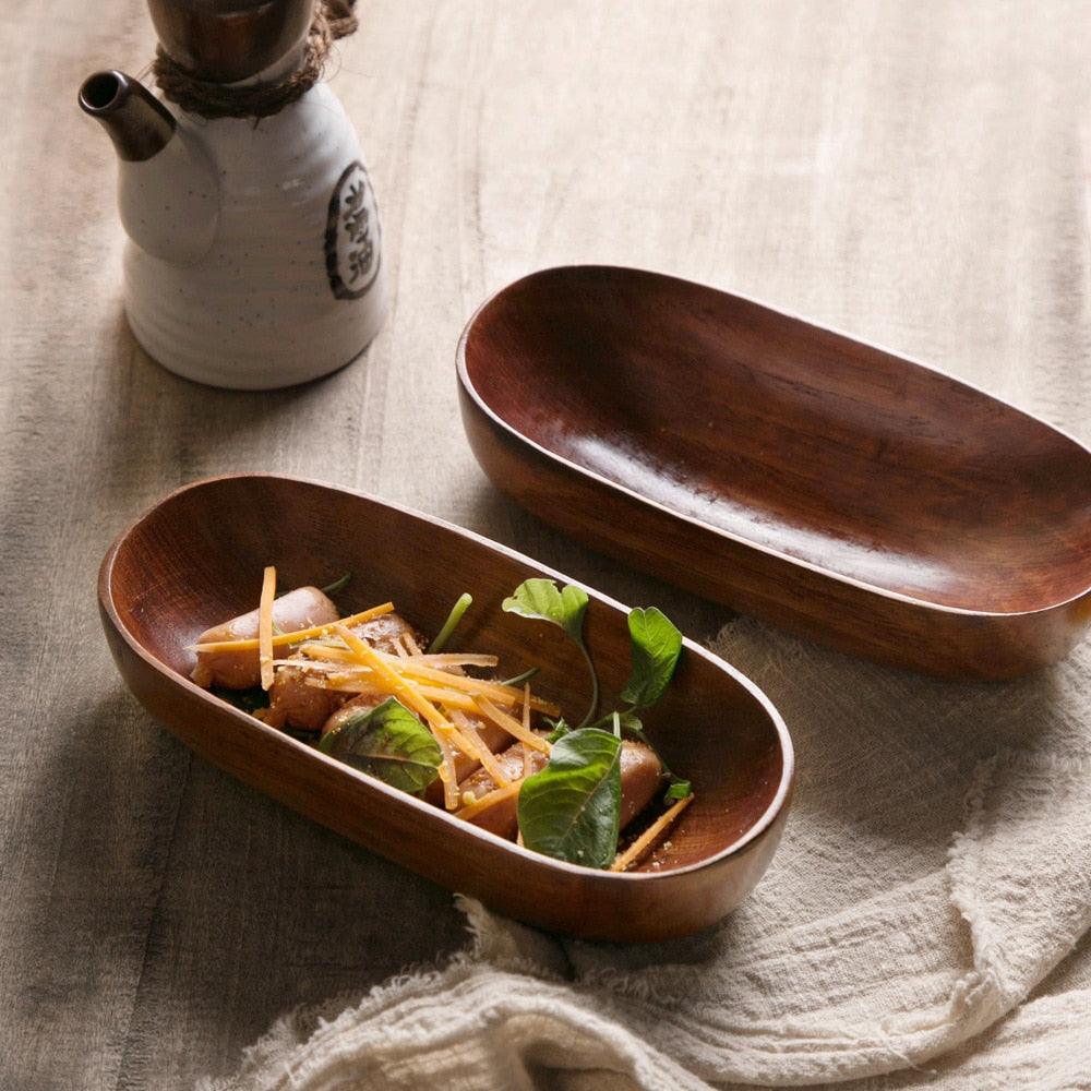 Japanese-Style Dried Fruit Dish Solid Wood Tableware Food Serving Tray (AK7)