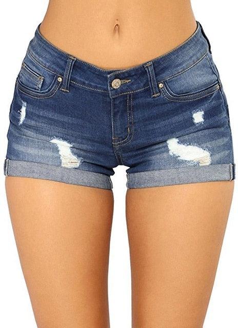 Summer Sexy Mini Shorts Women Mid Rise Ripped Vintage Cut Off Short - Casual Distressed Micro Shorts (D32)(TBL2)