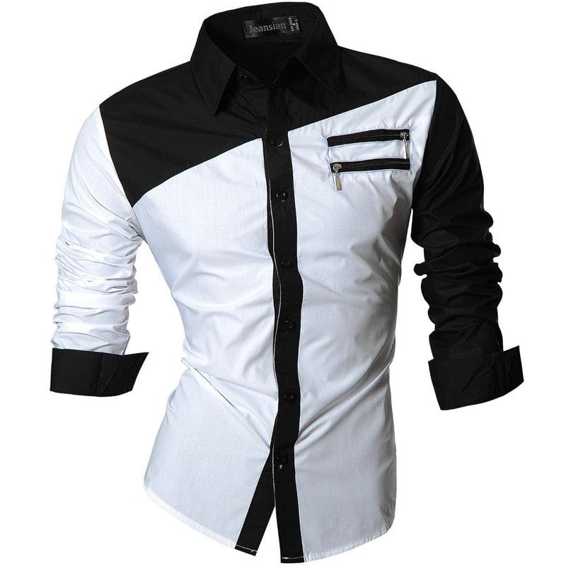 Trending Men's Casual Dress Shirts - Fashion Stylish Long Sleeve Slim Fit (D8)(TM1)