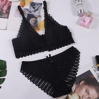 Gorgeous Sexy Women's Lace Bra And Panty Set - Front Closure Seamless Bra - Briefs Push Up Bra Set (TSB4)