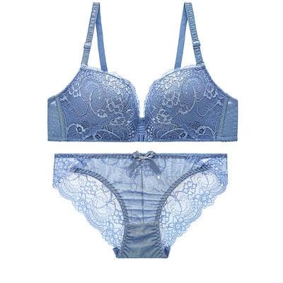 Sexy Women's Lace Bra Set - Lingerie Women Underwear Set - Front Closed Push Up Bra And Panty Set (TSB4)