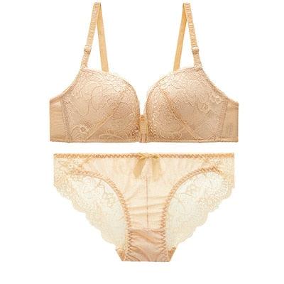 Sexy Women's Lace Bra Set - Lingerie Women Underwear Set - Front Closed Push Up Bra And Panty Set (TSB4)