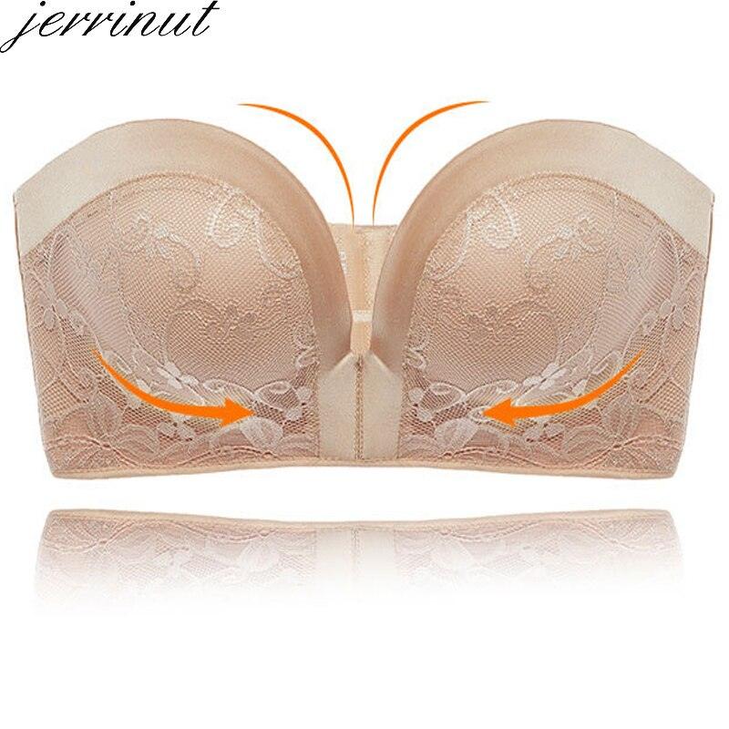 Amazing Women's Strapless Bra - Sexy Lace Push Up Bras - Women Underwear Wedding Invisible Bra (TSB1)