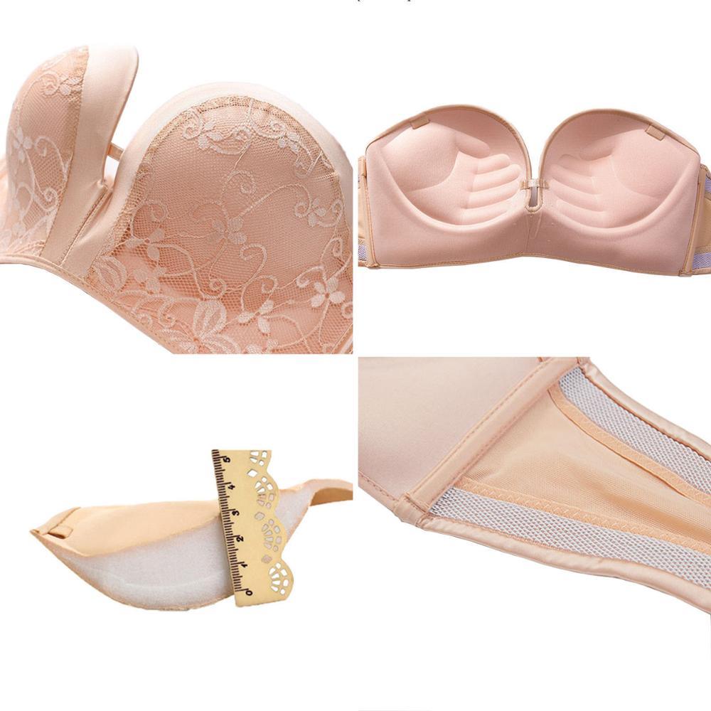 Amazing Women's Strapless Bra - Sexy Lace Push Up Bras - Women Underwear Wedding Invisible Bra (TSB1)