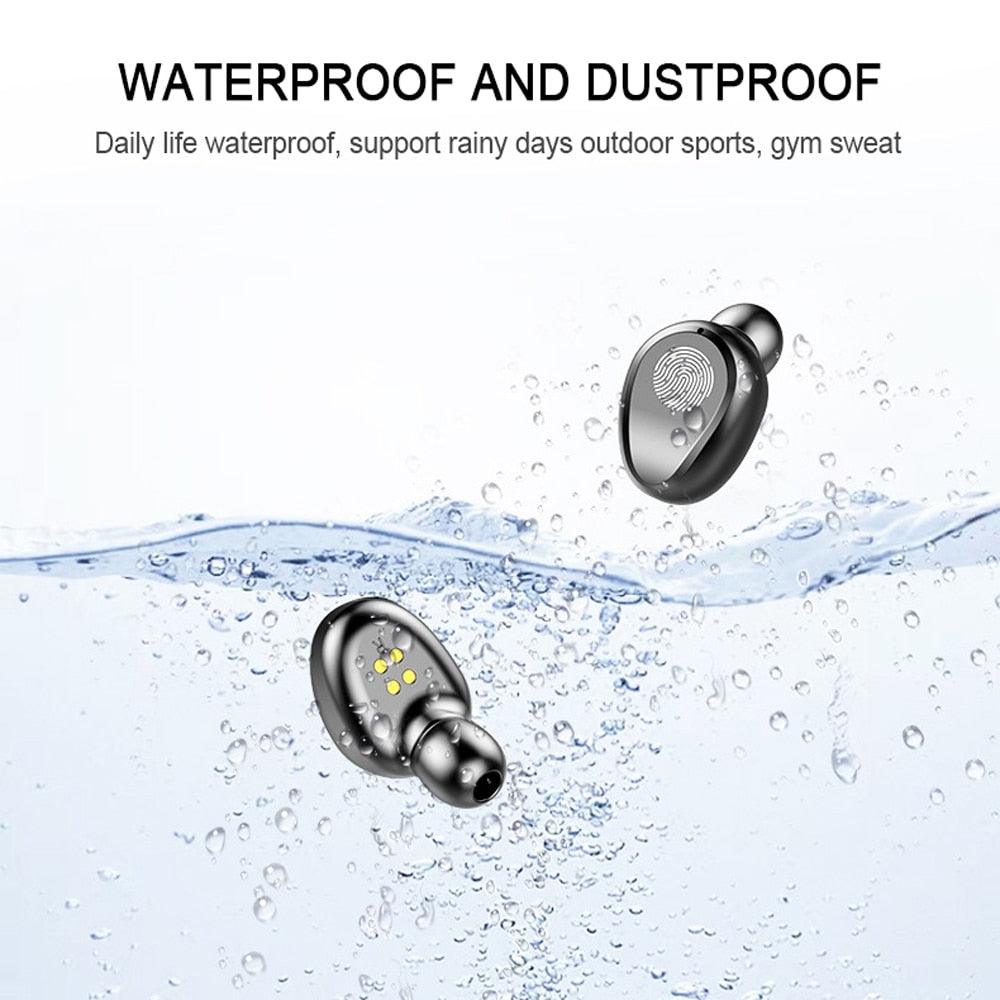 Bluetooth 5.0 with Battery Display Digital In-ear Wireless Bluetooth Headset for iPhone Samsung HIFI HD Noise Reduce (AH1)((RS8)