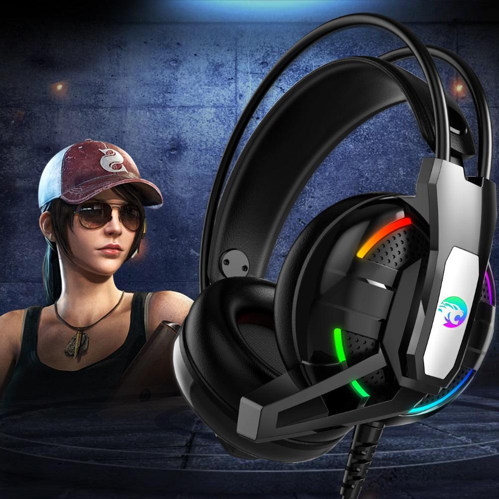 Trending Internet cafe Gaming Headphone - Stereo Earphones Headset Earphones with Microphone for PC Mobile Phone Game (AH)