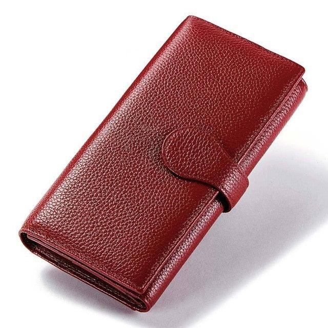 Fashion Women Wallet - Genuine Leather Long Clutch - Luxury Money Handy Coin Purse (D43)(WH5)(WH1)