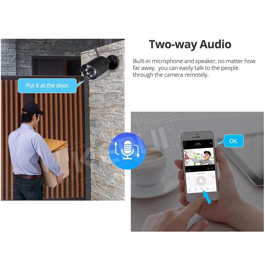 KERUI 2MP 1080P Wireless Outdoor Home Security WiFi IP Camera Full HD IP54 Waterproof Surveillance CCTV Camera Night Vision (MC8)