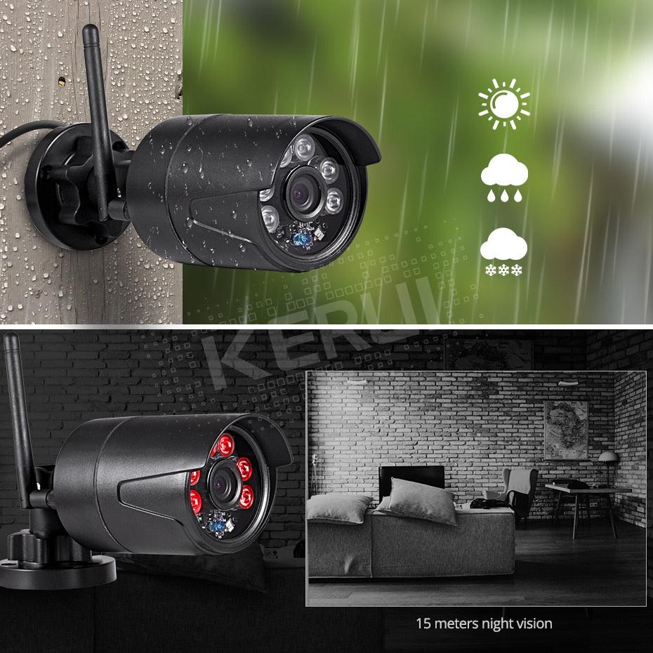 KERUI 2MP 1080P Wireless Outdoor Home Security WiFi IP Camera Full HD IP54 Waterproof Surveillance CCTV Camera Night Vision (MC8)