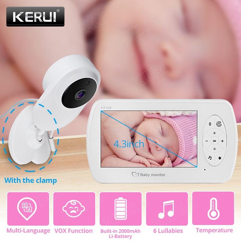KERUI 4.3 inch Screen 2MP 1080P Wireless Video Nanny Baby Monitor With Camera Security Babyfoon Temperature Monitor Night Vision (MC8)(F54)