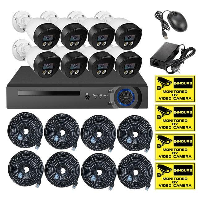 KERUI 8CH 5MP Wireless NVR POE Security Camera System Outdoor IR-CUT CCTV Video Surveillance Video Recorder Kit Face Record (MC8)(1U54)