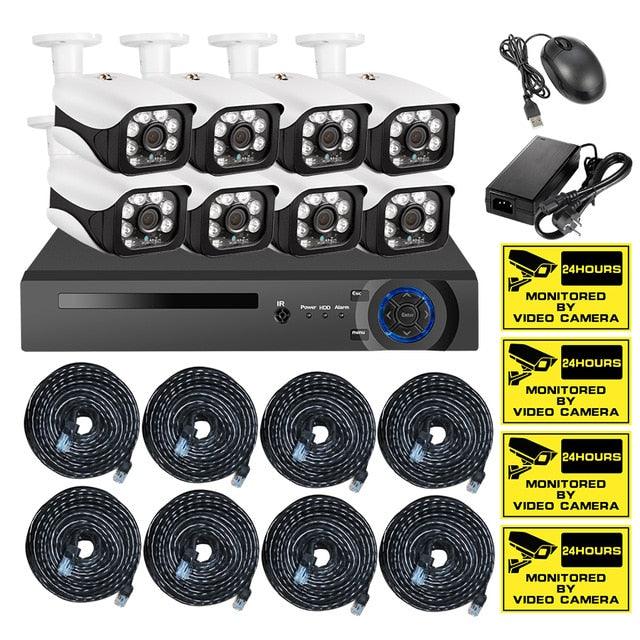 KERUI 8CH 5MP Wireless NVR POE Security Camera System Outdoor IR-CUT CCTV Video Surveillance Video Recorder Kit Face Record (MC8)(1U54)
