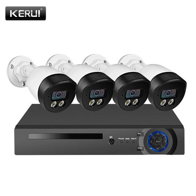 KERUI 8CH 5MP Wireless NVR POE Security Camera System Outdoor IR-CUT CCTV Video Surveillance Video Recorder Kit Face Record (MC8)(1U54)