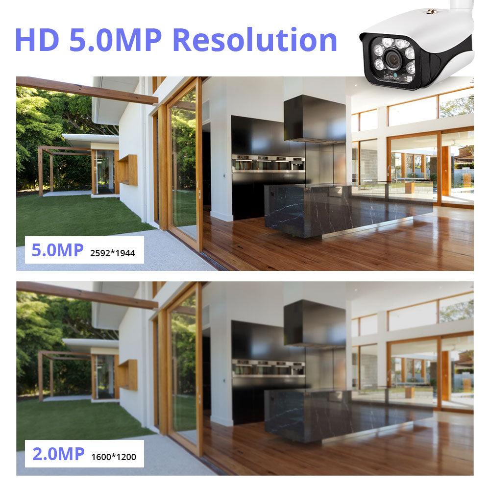 KERUI 8CH 5MP Wireless NVR POE Security Camera System Outdoor IR-CUT CCTV Video Surveillance Video Recorder Kit Face Record (MC8)(1U54)