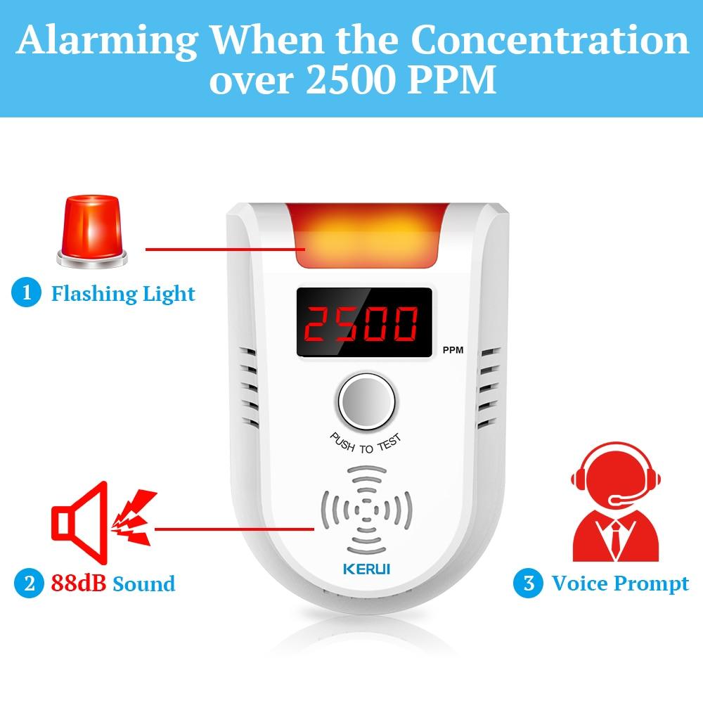 KERUI GD13 LPG GAS Detector Alarm Wireless Digital LED Display Natural Leak Combustible Gas Detector For Home Alarm System (D52)(MC8)